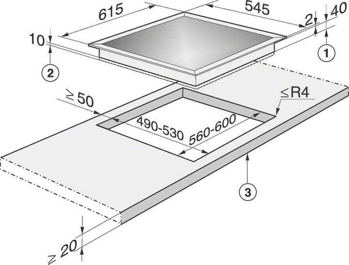 Produktbild Miele Km6021 (61.50 cm, Glaskeramik Kochfeld)