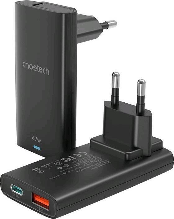 Image du produit Choetech Chargeur rapide USB-C et USB-A GaN (65 W, 2 ports)