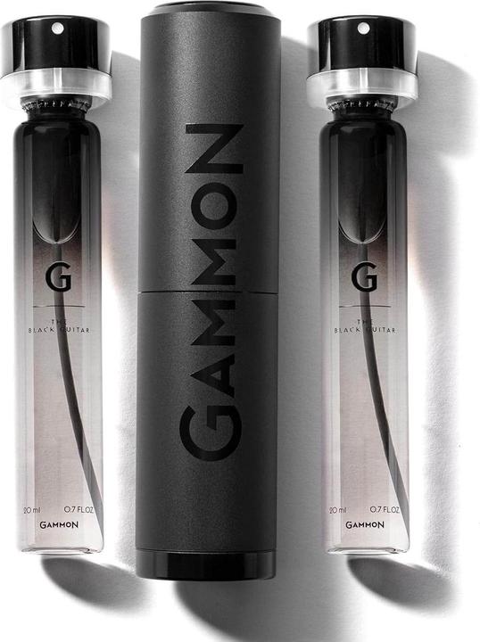 Actual product image Gammon 9458 Black Notes Perfume Starter Set G (2x20 ml), the aromatic and fruity BLACK GUITAR for men (Eau de parfum, 40 ml)