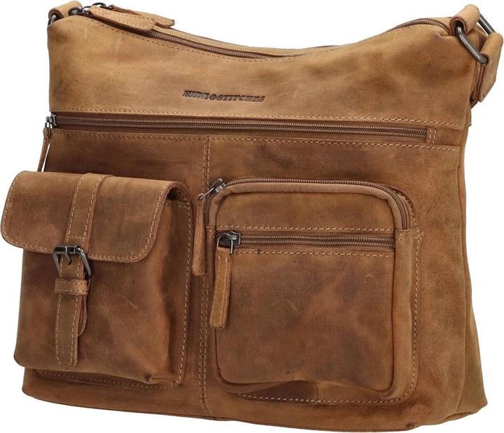 Produktbild Hide & Stitches Idaho Crossbody Schoudertas - 100% Leder - Bruin - 100% Leer