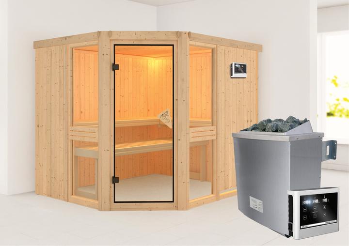 Actual product image Karibu Amelia 3 without roof rim (9 KW external control)