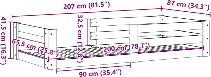 Image du produit vidaXL Bettgestell (80 x 200 cm)