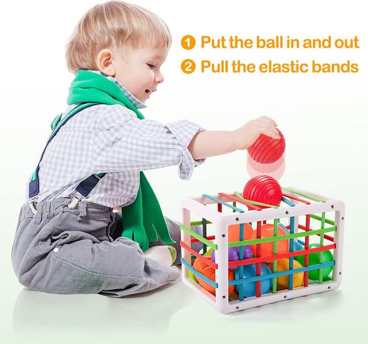 Actual product image Activity Board Shape sorting toy with 12 blocks Baby sensory learning toy