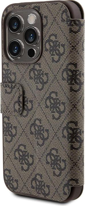 Productafbeelding Guess GUBKP15X4GMGBR iPhone 15 Pro Max 6,7" brązowy/bruin boek 4G Metal Logo (Apple iPhone 15 Pro Max)