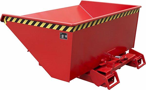 Image du produit eurokraft pro Benne basculante automatique, capacité 0,9 m³, rouge RAL 3000. (900 l)