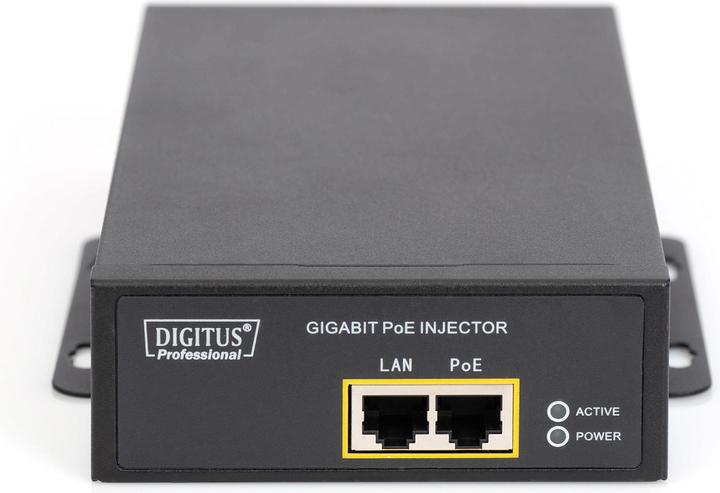 Actual product image Digitus Gigabit PoE++ injector 802.3bt power supply: 4/5 + 7/8 - and 3/6 + 1/2 - 10/100/1000Mbps max.5... (802.3at (PoE+), 95 W)