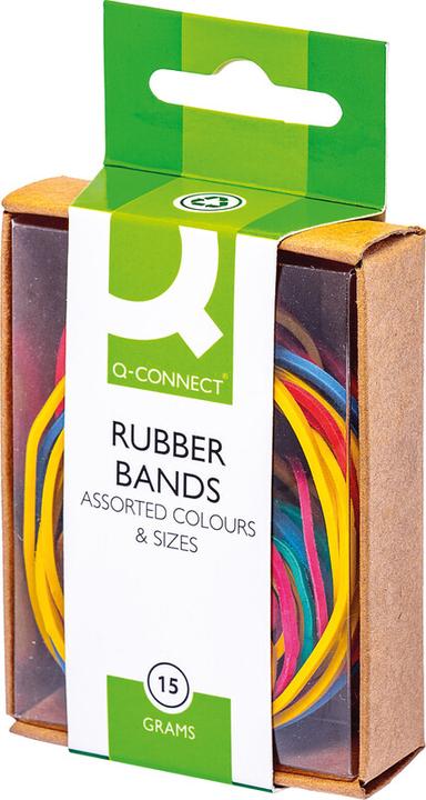 Q-Connect Anelli di gomma colorati 15g (34 pz.)