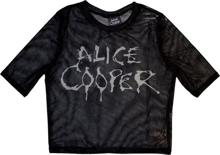 Alice Cooper Dripping Logo Netzgewebe Crop Top (Girlie)