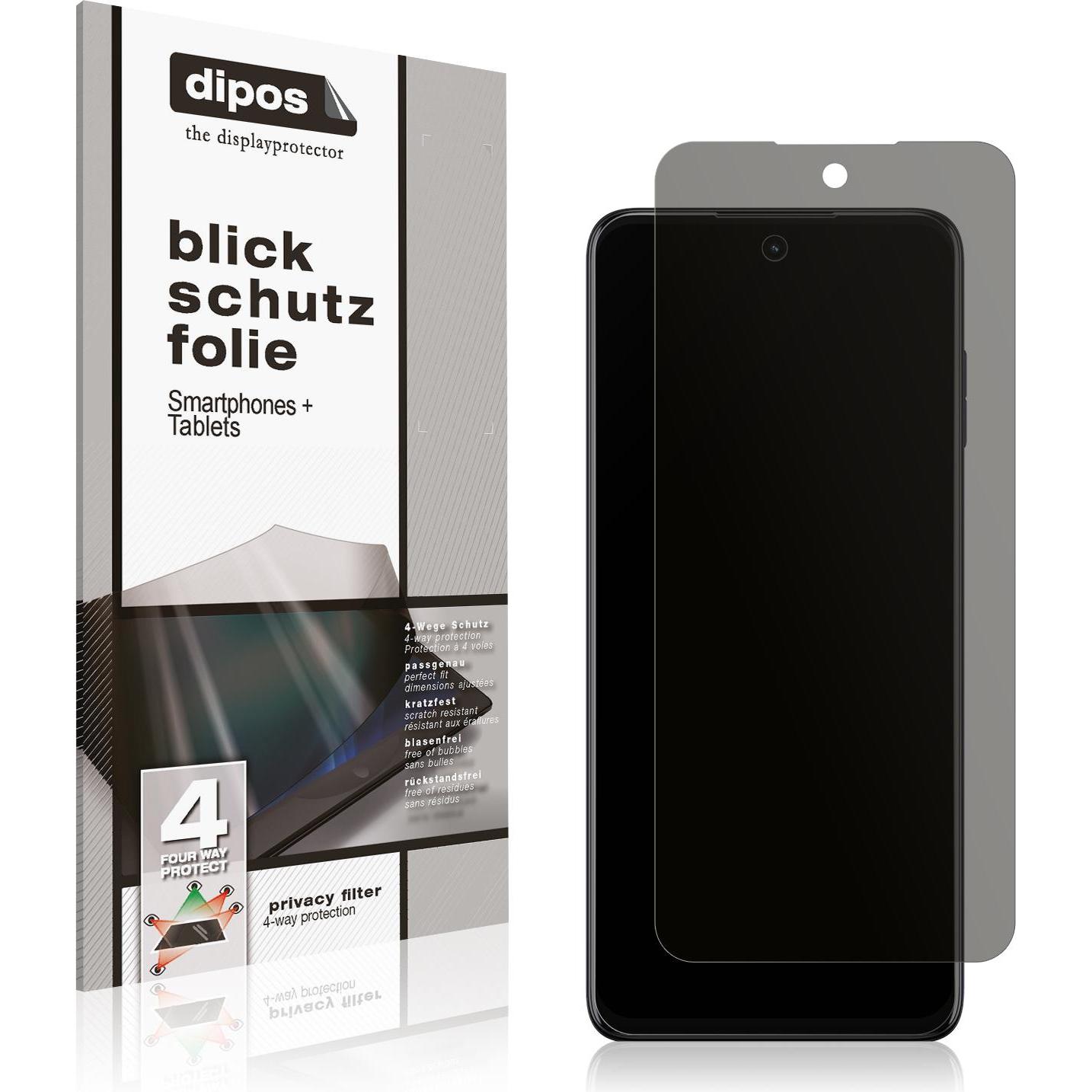 Dipos Blickschutzfolie 4-Way Privacy (1 Stück, Motorola Moto G73), Smartphone Schutzfolie, Transparent