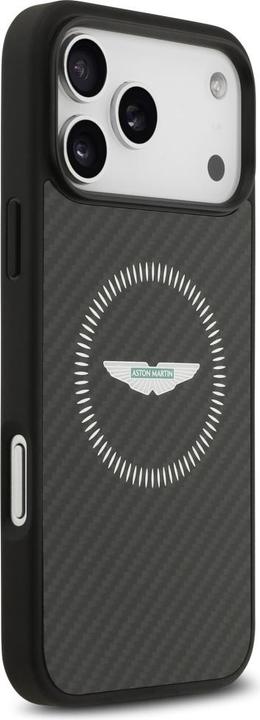 Actual product image Aston Martin Case HC Kevlar Counter Design MagSafe for iPhone 17 Pro Max black (Apple iPhone 17 Pro Max)