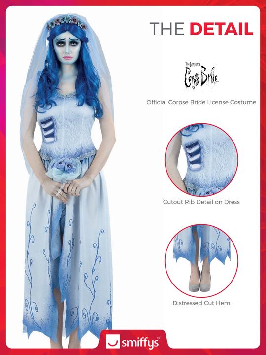 Produktbild Smiffys Corpse Bride Emily Kostüm (L)