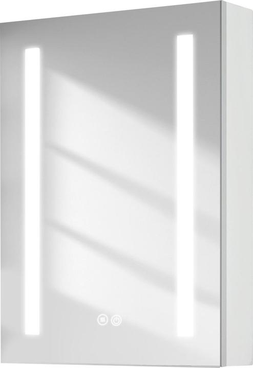 Produktbild Emke Badezimmerschrank mit Beleuchtung 70x50 cm, Mattweiss, Schminkschrank, dimmbar, Antibeschlag (70 x 50 cm)