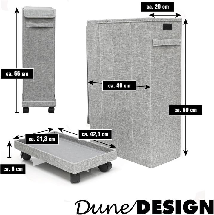 Actual product image DuneDesign Wäschekorb mit Rollen (50 l)