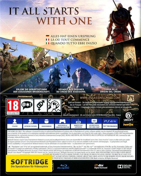 Image du produit Ubisoft Assassin's Creed : Origins (PS4, EN)