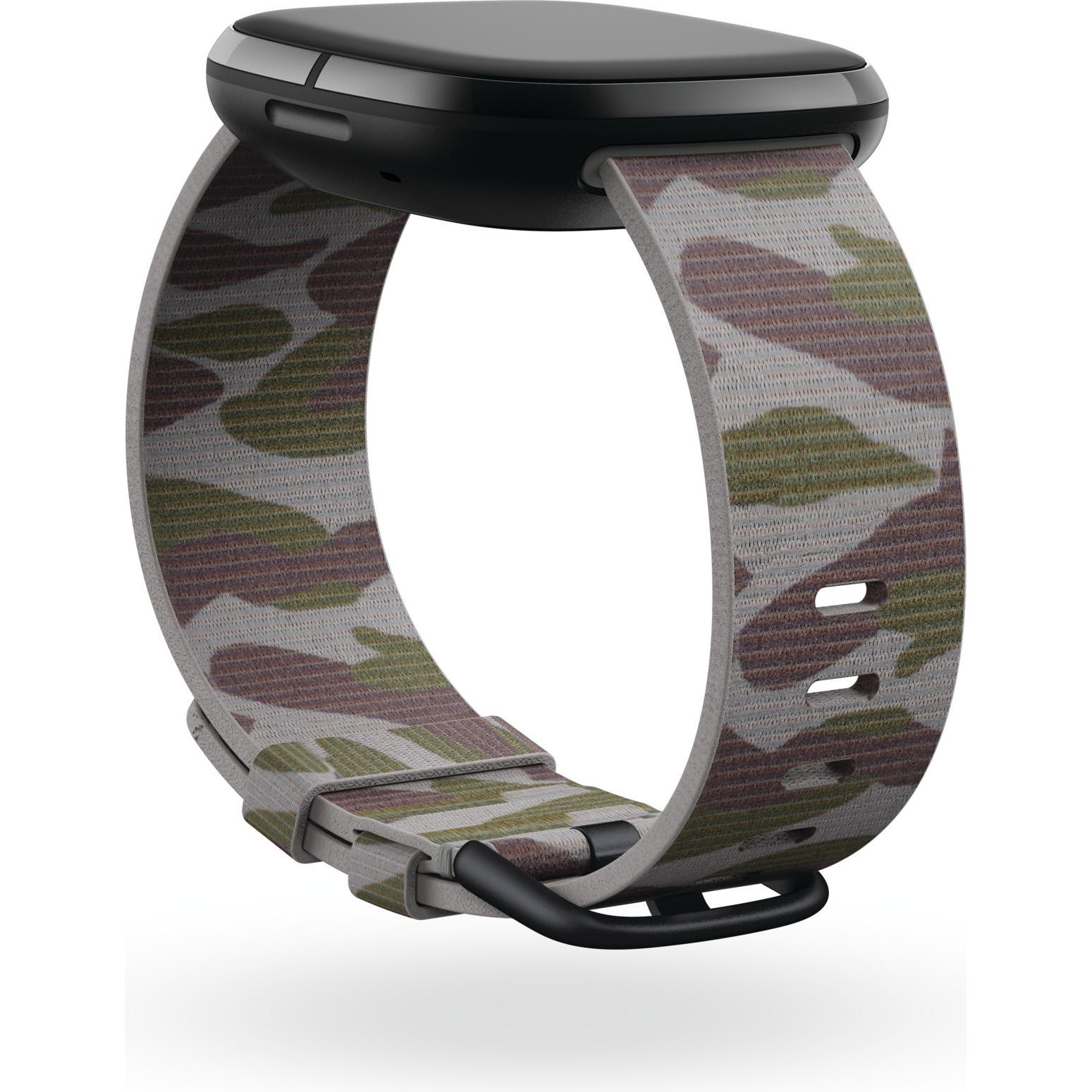 Thumbnail - Fitbit Versa 3/Sense Hybridgewebe Armband L (Repreve Faser, Versa 3, Sense), Uhrenarmband, Grau, Grün