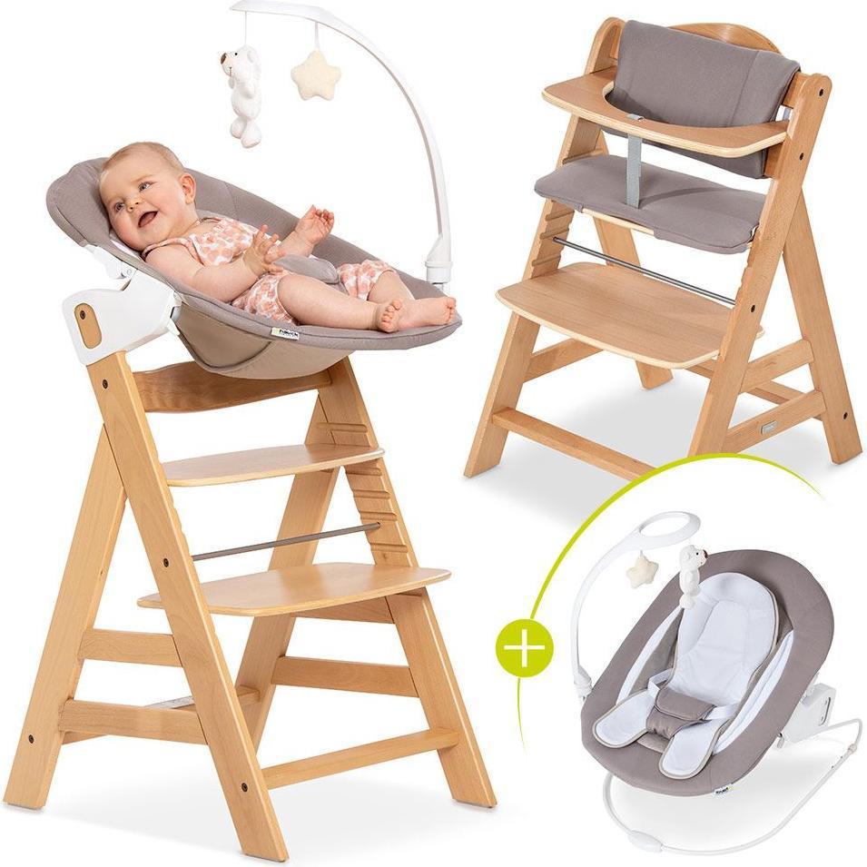 Hauck, Hochstuhl, Hochstühle Alpha Plus Natur Newborn Set Deluxe - 4-tlg. Hochstuhl (Hochstuhl)
