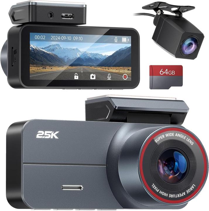 Produktbild Yonvim Dashcam Auto für Vorne und Hinten (Eingebautes Display, 2.5K)
