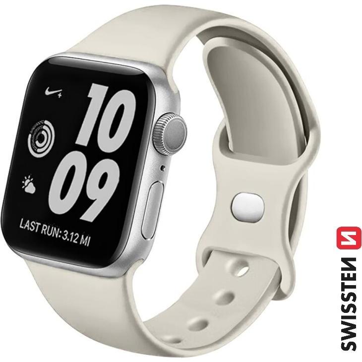Thumbnail - Swissten Silicone Band for Apple Watch 42/44/45/49 mm Stone Grey (Silikon), Uhrenarmband, Grau