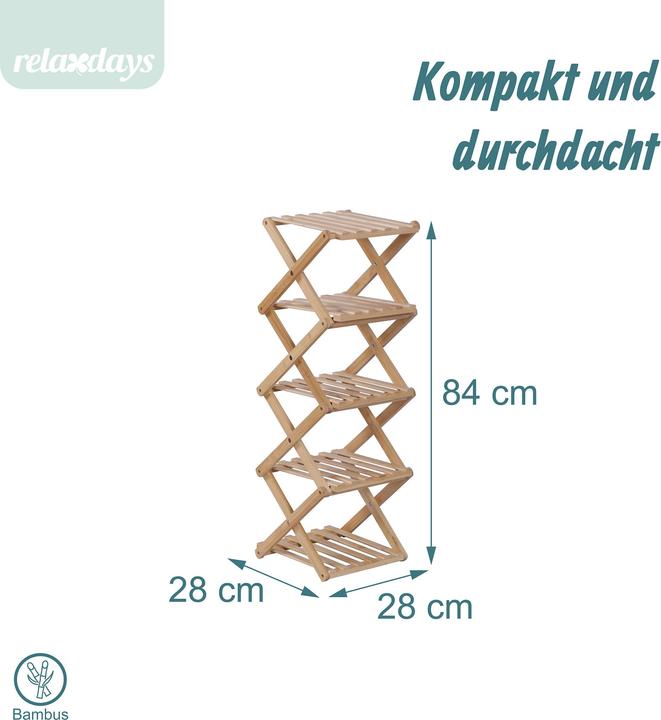 Produktbild Relaxdays Schuhregal faltbar (28 x 28 x 84 cm)