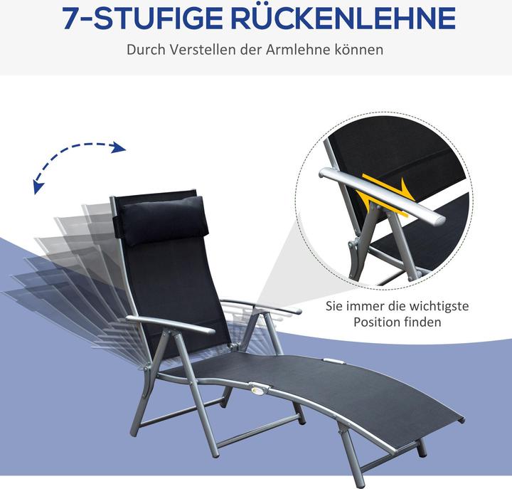 Actual product image Outsunny Garden lounger with cushion (180 cm)