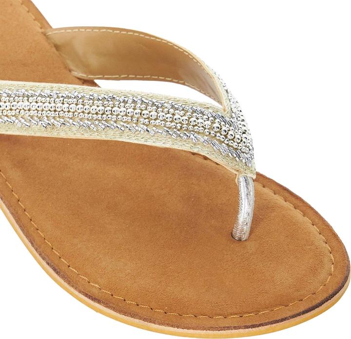 Actual product image Dune London Womens/Ladies Labyrinth Beaded Suede Toe Post Flat Sandals (36)