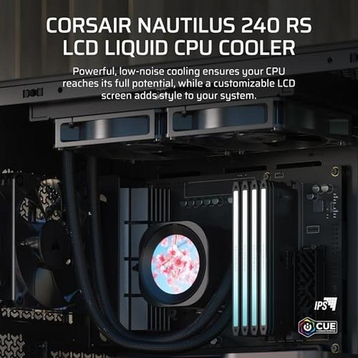 Actual product image Corsair NAUTILUS 240 LCD, 240mm Radiator, Liquid CPU Cooler