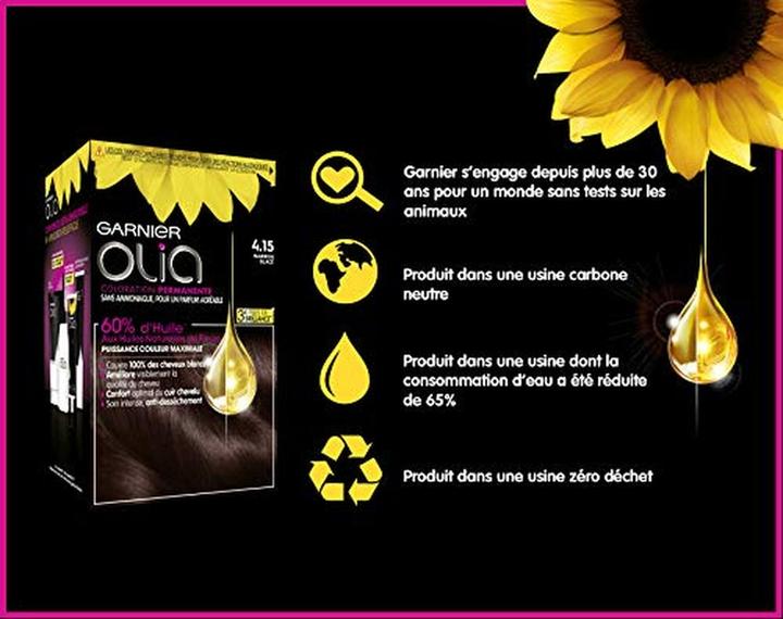 Actual product image Garnier Olia Ammonia-Free Oil-Based 4.15 Chestnut Brown Hair Dye (4.15 Chestnut brown)