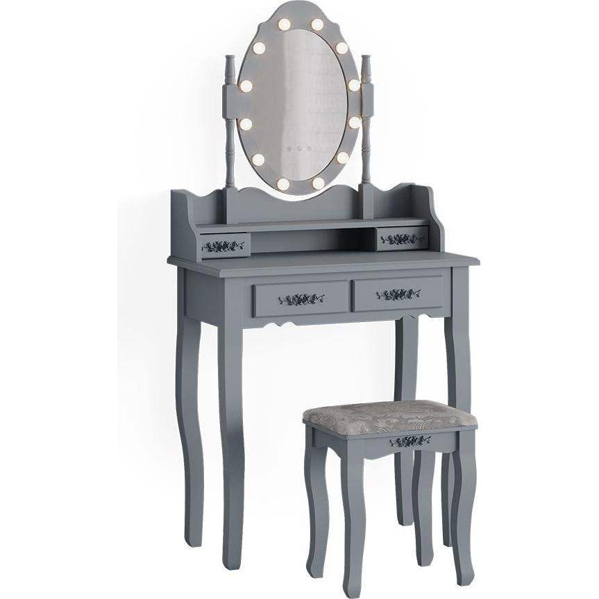 Vicco, Schminktisch, Maggie mit Hocker und Beleuchtung
