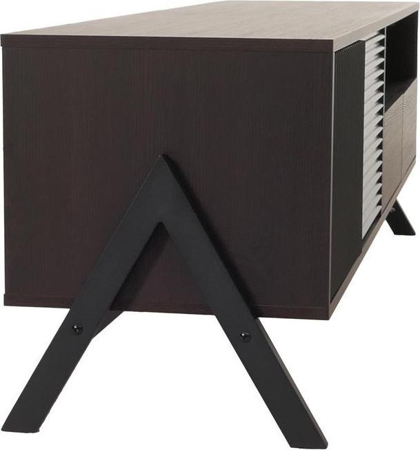 Produktbild Mendler TV-Rack HWC-O40, MDF Metall Melamin 48x155x40cm – Walnuss-Optik