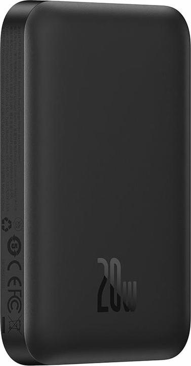 Actual product image Joyroom Mini Wireless PowerBank 20W Baseus (black) (6000 mAh, 20 W, 22.20 Wh)