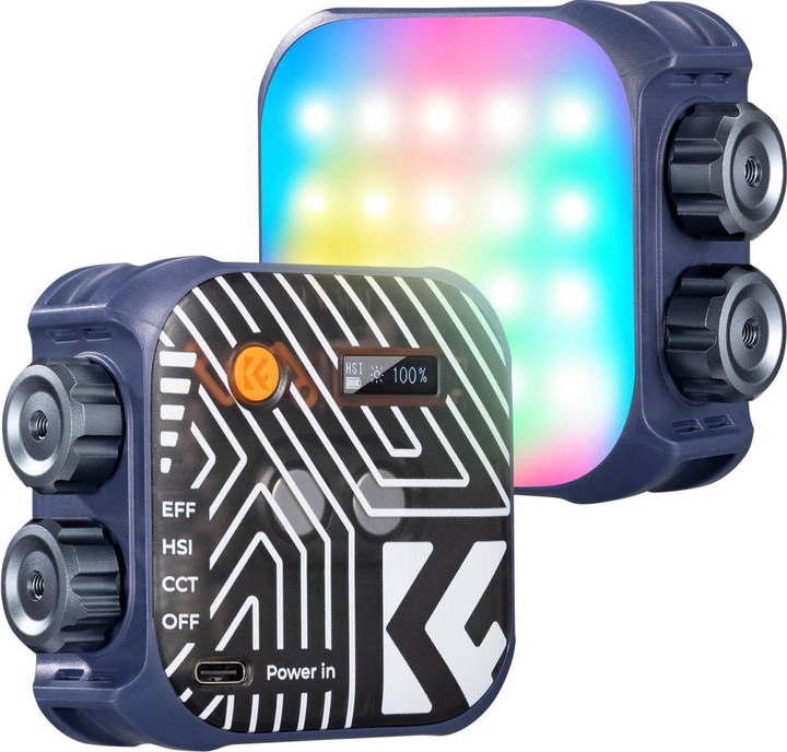 K&F Concept RGB LED Video Light, Built-in 2000mA battery (Blue) (Videoleuchte)