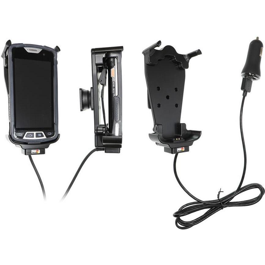 Brodit Stazione di ricarica per auto, TS, SM10, SM15 Stazione di ricarica per auto, giunto sferico, Supporto per smartphone, Nero
