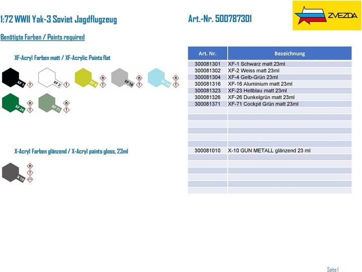 Actual product image Carson 1:72 WWII Yak-3 Soviet fighter plane