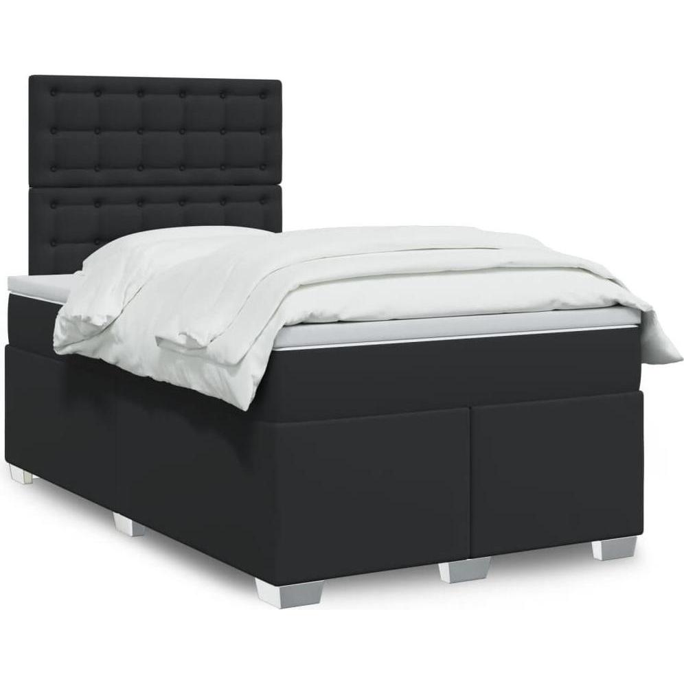 VidaXL, Bett, Bo x springbett mit Matratze 120 x 190 cm Kunstleder (120 x 190 cm)