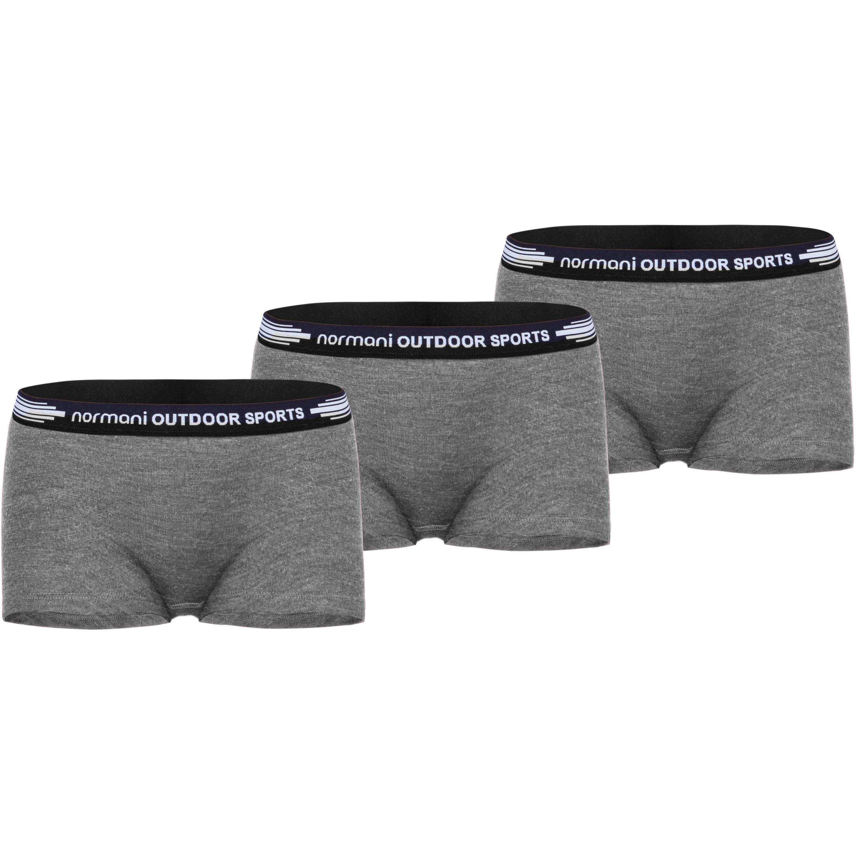 Normani, Damen, Unterhosen, 3er Pack Damen Merino Boxershorts „Morwell“ - 9609, Grau, (XS, 3er Pack)