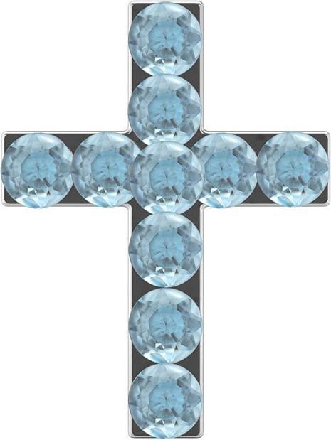 Actual product image Studex Sensitive stud earrings cross aquamarine (Stainless steel)