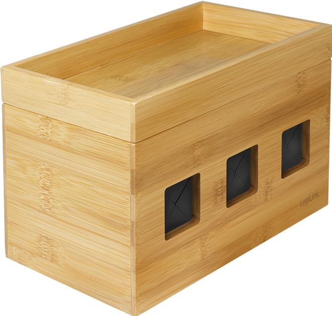 Produktbild LogiLink KAB0076 Kabelbox 255x140x165 mm Bambus