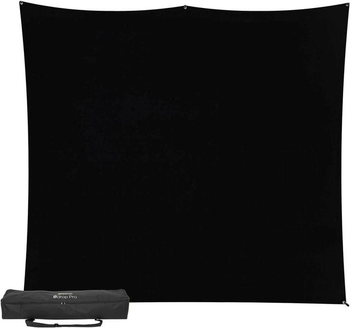 Actual product image Westcott X-Drop Pro - Rich Black (8' x 8') Wrinkle-Resistant Backdrop, 2.4x2.4m (244 cm, 244 cm)