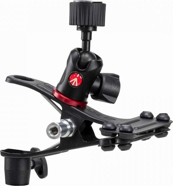 Actual product image Manfrotto Spring Clamp, Universalklammer Cold Shoe mit Kugelkopf und Blitzschuh (Tripod remote control)