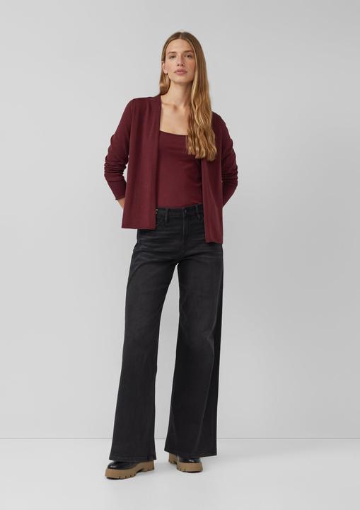 Produktbild s.Oliver Strickjacke Feinstrickjacke mit Rollkante am Saum (44)