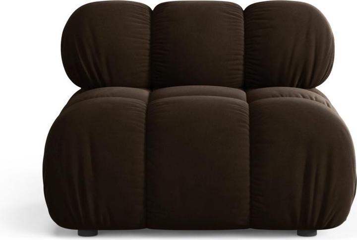 Micadoni Velvet Modul Armless, "Bellis", 1 Seat, Dark Brown, 94x94x70 Made in Europe (1-seater)