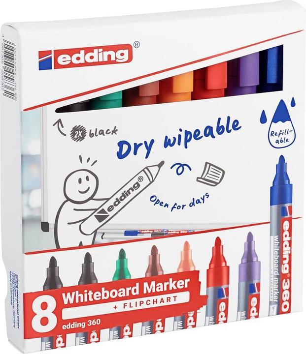 Actual product image Edding 360 Whiteboard marker (Multicoloured, 3 mm, 8 x)