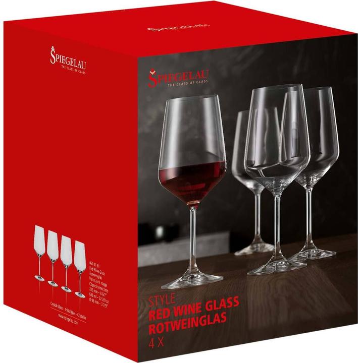 Immagine prodotto Spiegelau Bicchiere da vino rosso in stile (63 cl, 4 Occhiali, Bicchieri da vino rosso)