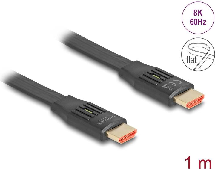 Produktbild Delock High Speed HDMI Flachbandkabel 48 Gbps 8K 60 Hz 1 m (1 m, HDMI)