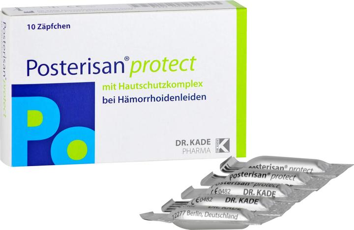 Produktbild Posterisan protect bei Hämorrhoidenleiden Zäpfchen, 10 St. Zäpfchen (Intimwaschlotion)