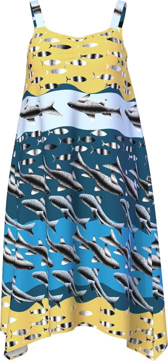 Produktbild Ulla Popken Kleid, Fische, A-Linie, V-Ausschnitt, ärmellos (50, 52)
