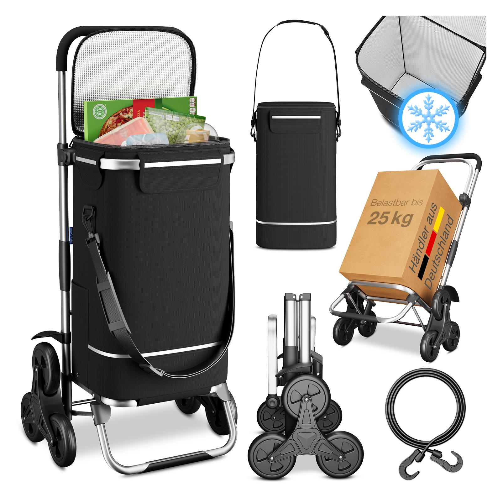 MaxVitalis, Einkaufshilfe, Einkaufstrolley Mit Kühlfunktion, Schwarz