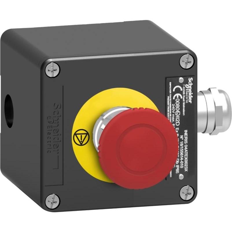 Schneider Electric Stazione a pulsante XAWF198EX, Pulsante + Interruttore, Grigio, Nero