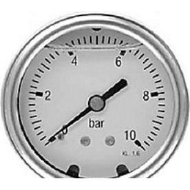 Erik Faergemann Manometer 1/4XØ63 0-6 bar, nedadrettet studs med glycerin, Messtechnik