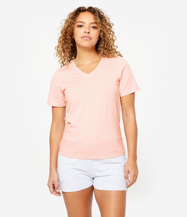 Produktbild Domyos T-Shirt Damen V-Ausschnitt Baumwolle (M)